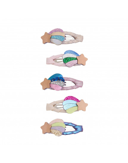 Chubby Shooting Star Mini Hair Clips Bright Multi One Size