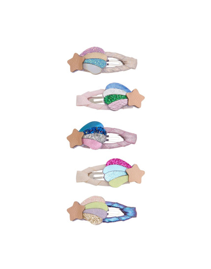 Chubby Shooting Star Mini Hair Clips Bright Multi One Size