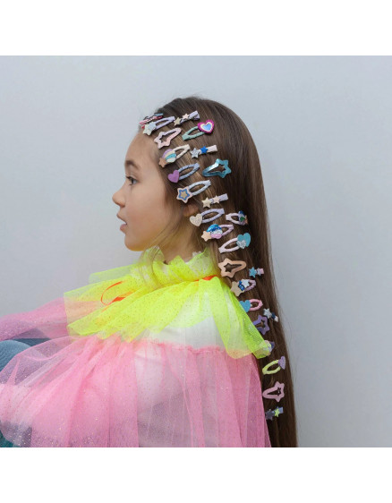 Chubby Shooting Star Mini Hair Clips Bright Multi 2