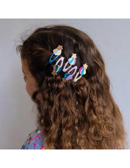 Chubby Shooting Star Mini Hair Clips Bright Multi 3