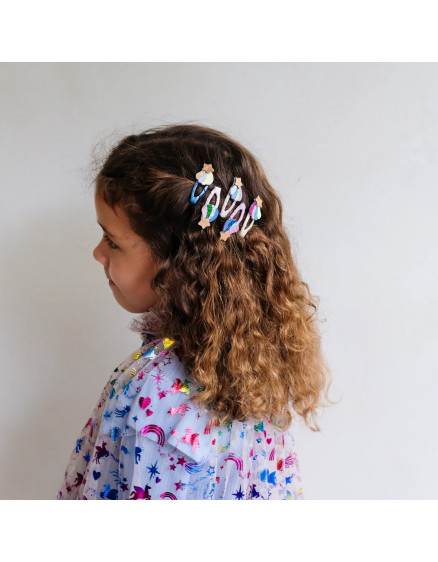 Chubby Shooting Star Mini Hair Clips Bright Multi 4