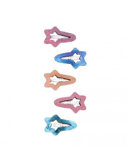 Cut Out Star Mini Hair Clips Bright Multi