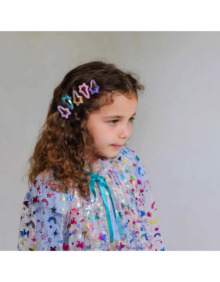 Cut Out Star Mini Hair Clips Bright Multi 2