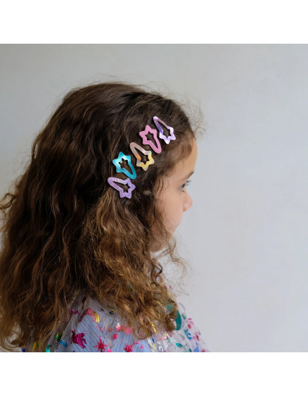 Cut Out Star Mini Hair Clips Bright Multi 3