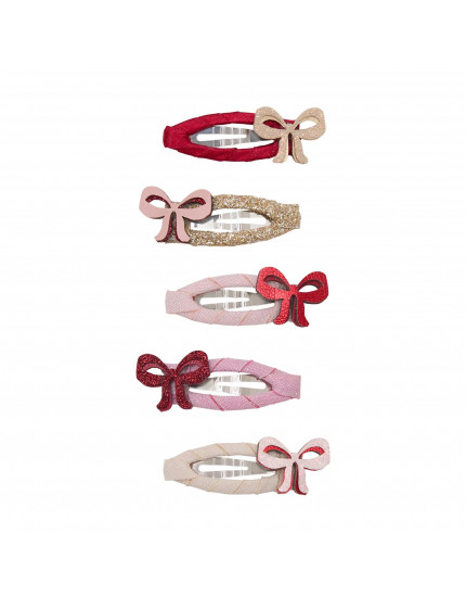 Cutesy Bow Mini Hair Clips Red One Size