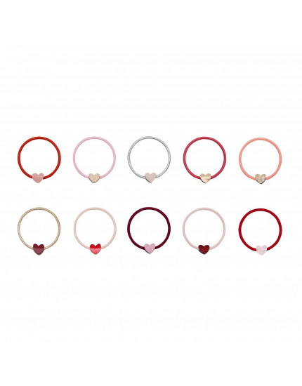 Teeny Heeny Heart Hair Ties Red One Size