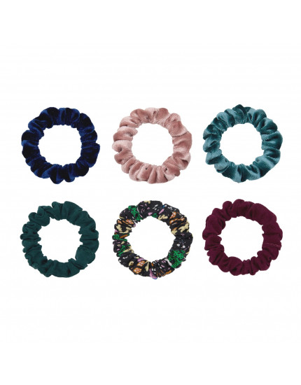 Assorted Skinny Scrunchies Dark One Size