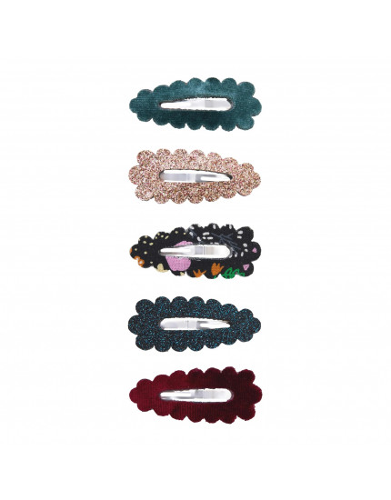 Blackberry Scalloped Mini Hair Clips Multi One Size