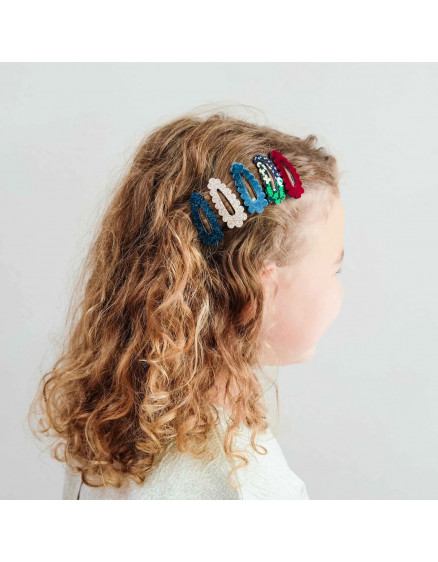 Blackberry Scalloped Mini Hair Clips Multi 3