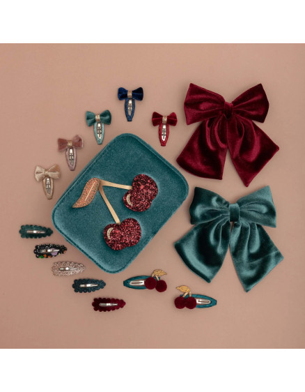 Blackberry Scalloped Mini Hair Clips Multi 4