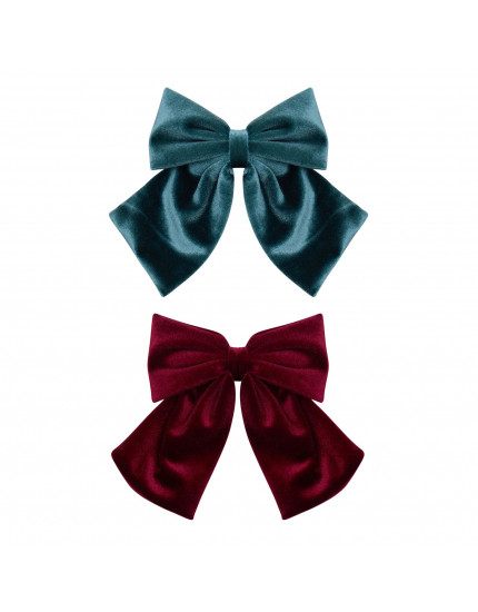 Velvet agnes bows Teal One Size