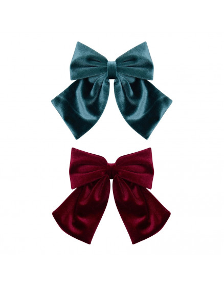 Velvet agnes bows Teal