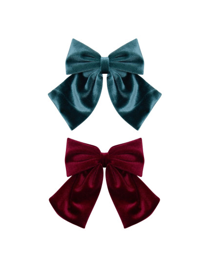 Velvet agnes bows Teal One Size