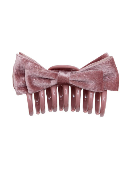 Velvet Bow Giant Claw Clip Pink One Size