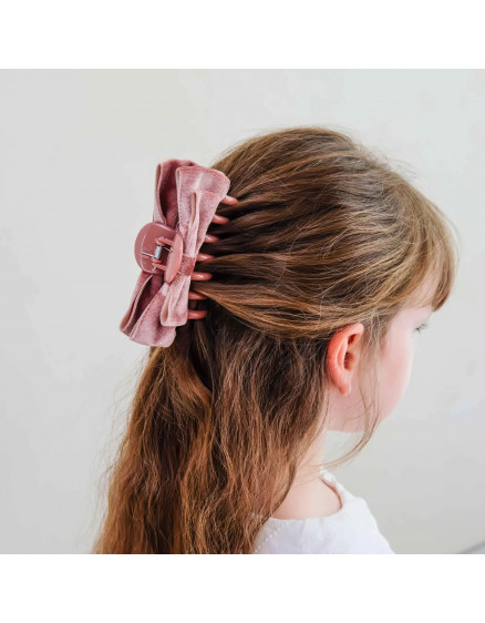 Заколка Velvet Bow Giant Pink 2