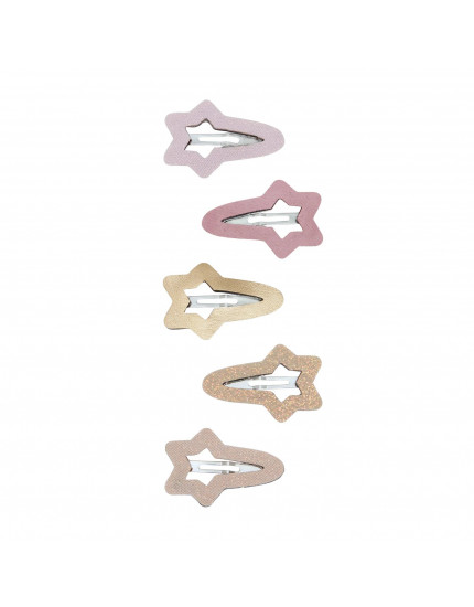 Star Cut Out Hair Clips Pink