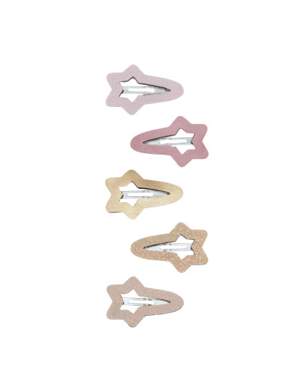 Star Cut Out Hair Clips Pink One Size