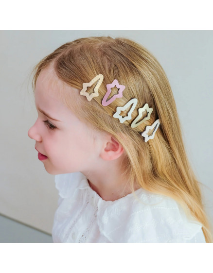 Star Cut Out Hair Clips Pink 3