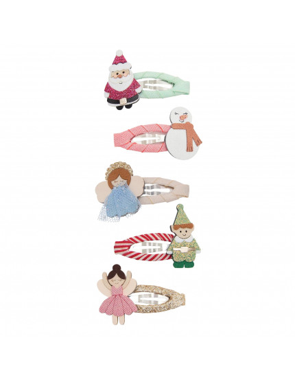 Cute christmas character mini hair clips One Size