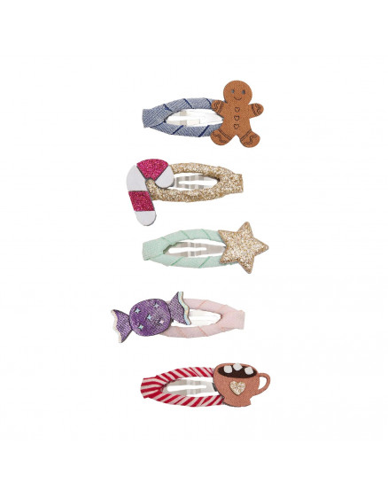 Cosy Christmas Food mini hair clips
