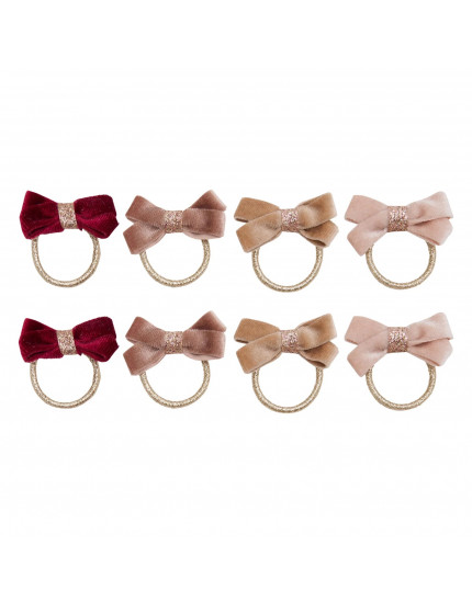 Glitter velvet bow hair ties One Size