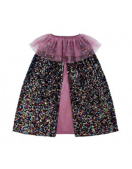 Ruffle Dazzle Sequin cape Multi