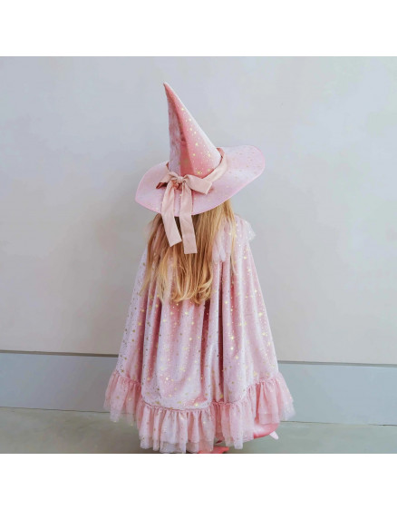Elspeth Velvet Witch cape Pink 3