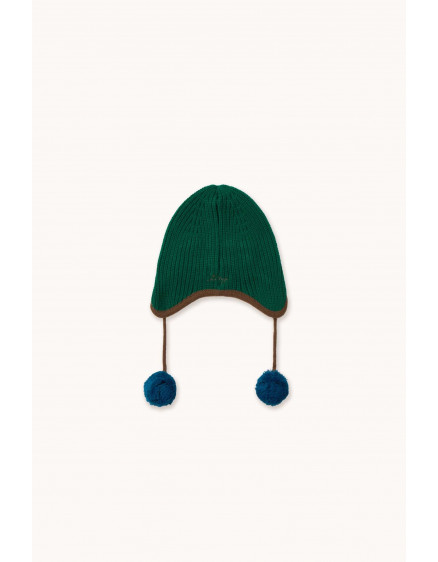 Pompom Earflap Beanie Green 2