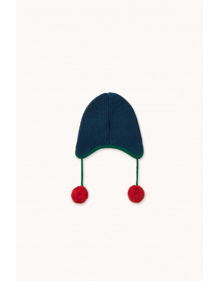 Pompom Earflap Beanie Blue Baby 2