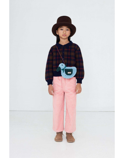 Check Cardigan Navy