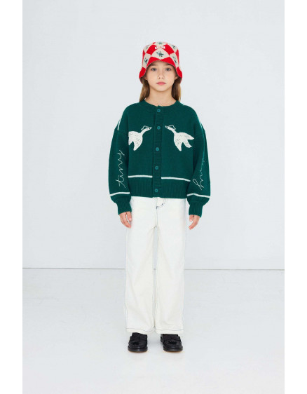 Geese Cardigan Green 4