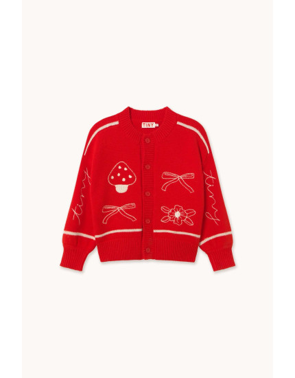 Bows Cardigan Red 12Y