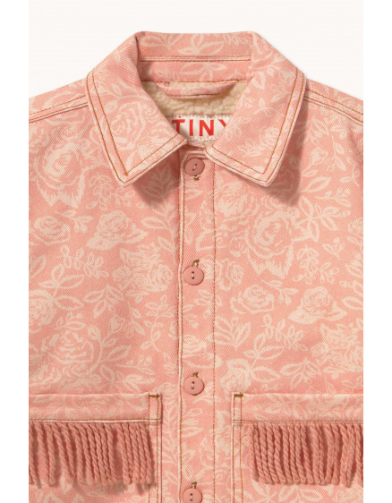White Roses Denim Jacket Nude 3