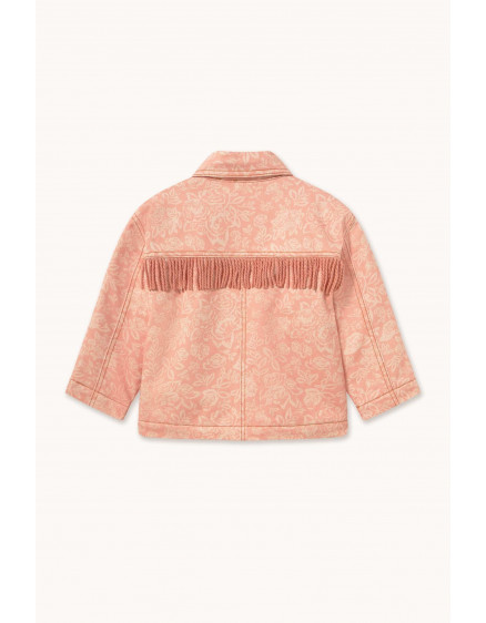 White Roses Denim Jacket Nude 2