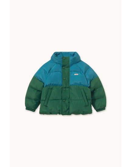 Color Block Short Jacket Cyan 4Y