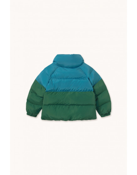 Color Block Short Jacket Cyan 3