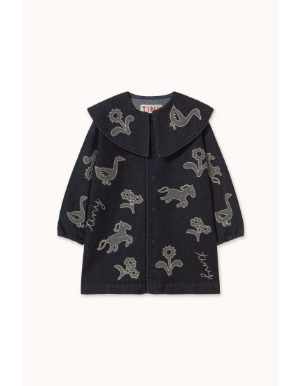 Horses Flowers Denim Dress 10Y
