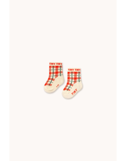 Check Medium Socks Cream 0-12M