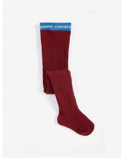 Bobo Choses ribbed tights Baby Red