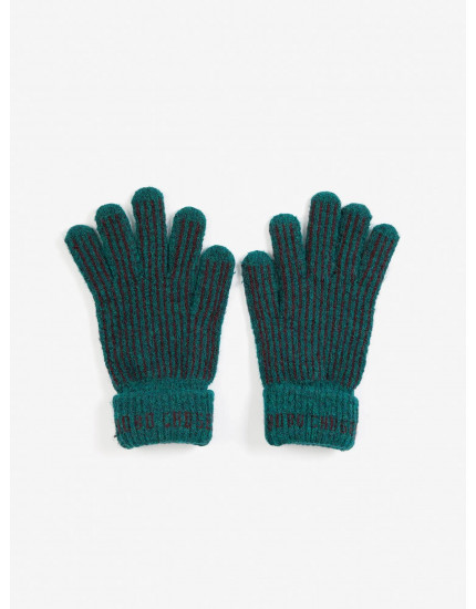 Bobo Choses Stripes Knitted Gloves Green