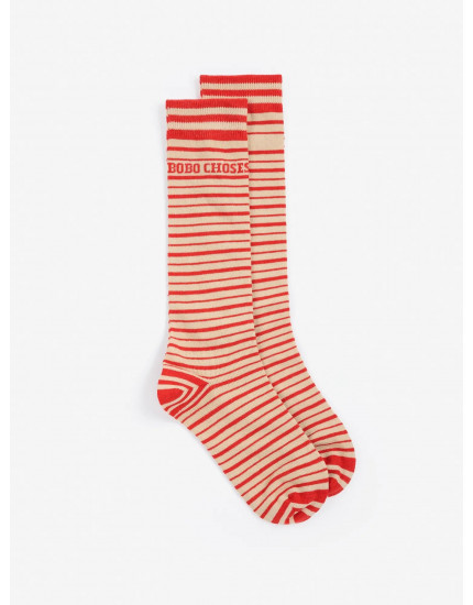 Bobo Choses Stripes Long Socks Red