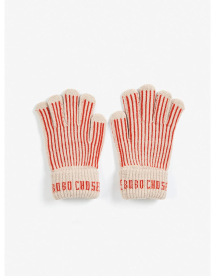 Bobo Choses Knitted Gloves Red 6-11Y