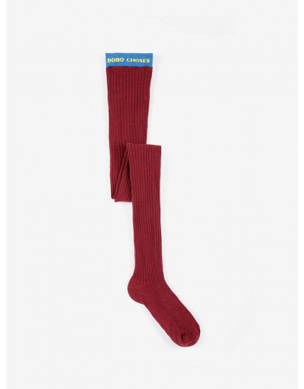 Bobo Choses Ribbed Tights Red