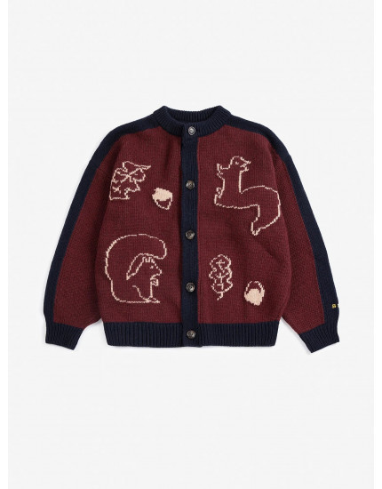 Кардиган Forest Scene Burgundy