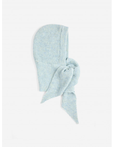 Knitted hooded scarf Light Blue 2