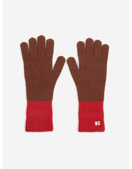 Merino Wool knitted gloves Brown