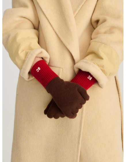 Merino Wool knitted gloves Brown 2