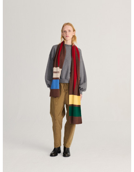 Merino Wool Long Knitted Scarf Multi