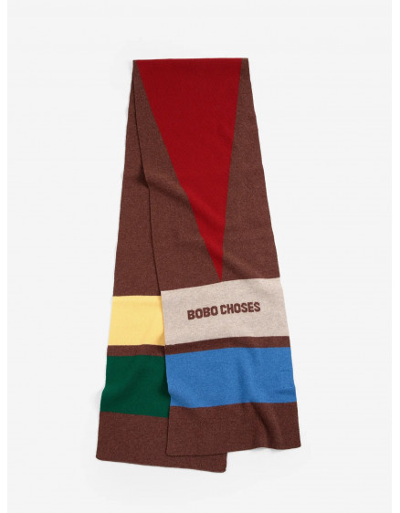 Merino Wool Long Knitted Scarf Multi 2