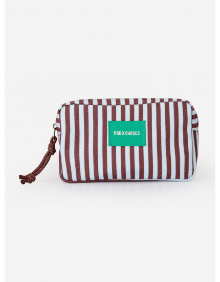 Striped canvas pouch Light Blue